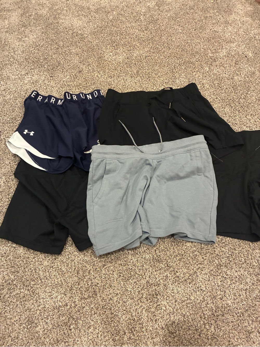 Under Armour Navy Athletic Shorts with Mixed Black and Gray Lounge Shorts